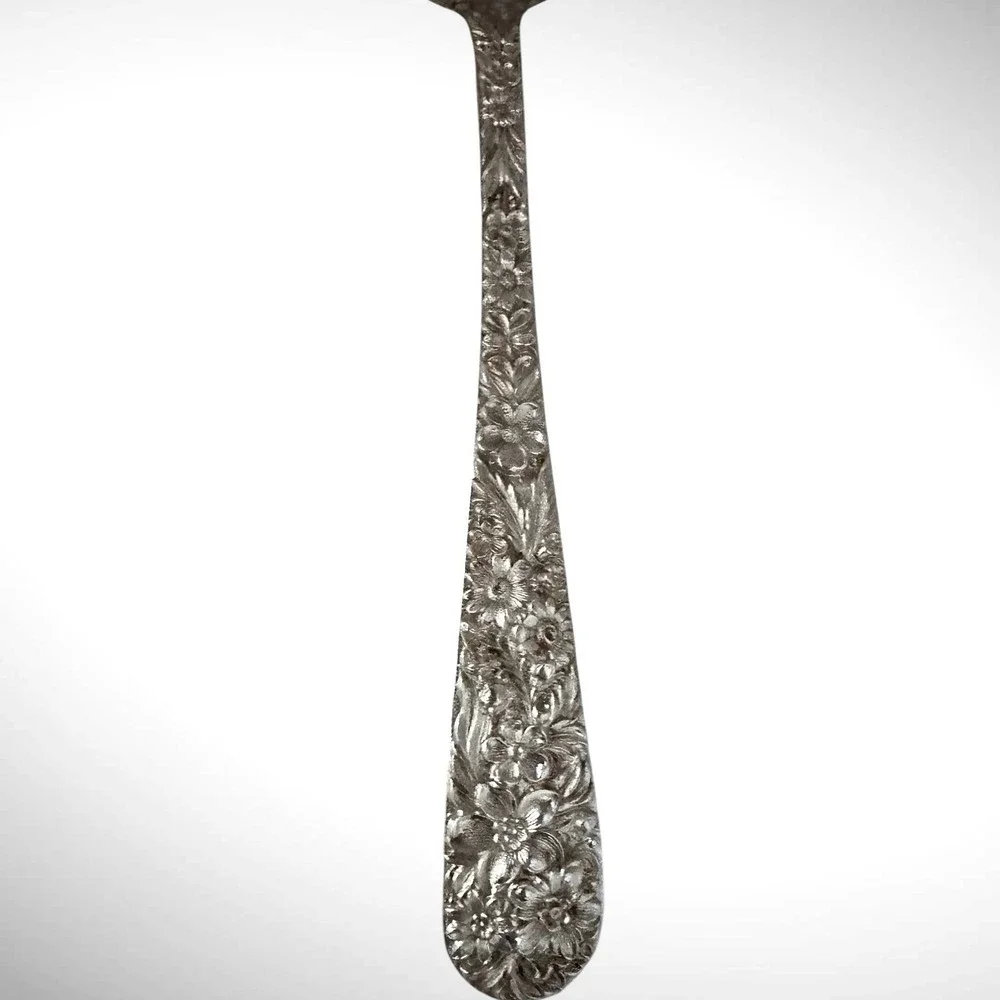 Kirk Repoussé Sterling Pierced Serving Spoon 8⅜